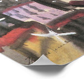 Barcelona in Nacht door Walter Gramatte Poster (Hoek)