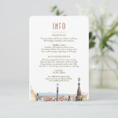 Barcelona Insert INFO Details Spain Wedding Invita Kaart (Staand voorkant)