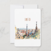 Barcelona Insert INFO Details Spain Wedding Invita Kaart (Achterkant)