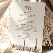 Barcelona Insert INFO Details Spain Wedding Invita Kaart
