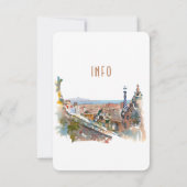 Barcelona Insert INFO Details Spain Wedding Invita Kaart (Achterkant)