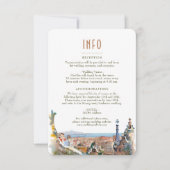 Barcelona Insert INFO Details Spain Wedding Invita Kaart (Voorkant)