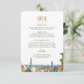 Barcelona Insert INFO Details Spain Wedding Kaart (Staand voorkant)