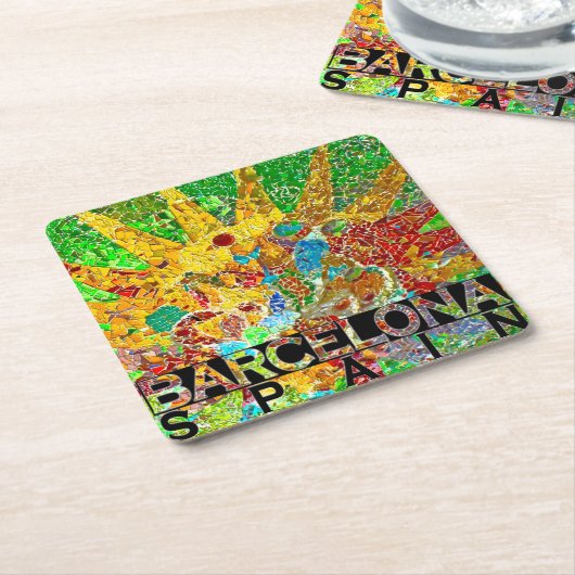 Barcelona Kartonnen Onderzetters (Schuin)