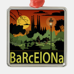 Barcelona kerstversiering metalen ornament