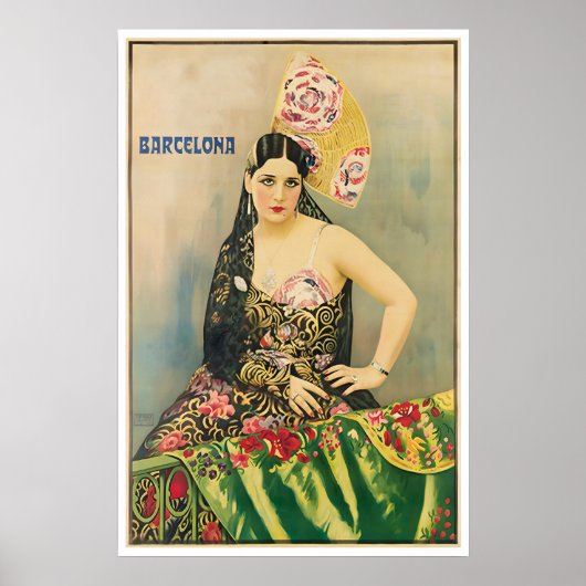 Barcelona Kunst Spanje Reis Poster Print Spaans (Voorkant)