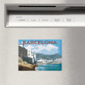 Barcelona kust, Spanje met strand en bergen Magneet (Insitu (Vaatwasser))