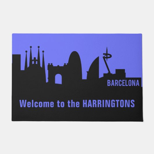 Barcelona-landmerken, aangepaste tekst en kleurend deurmat (Voorkant)
