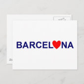 Barcelona-liefde Briefkaart (Voorkant / Achterkant)