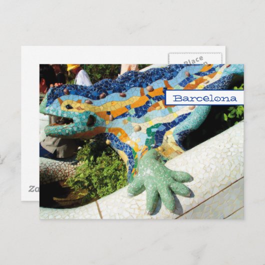 Barcelona Lizard Hand Mosaics Briefkaart (Voorkant / Achterkant)