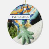 Barcelona Lizard Hand Mosaics Keramisch Ornament (Links)