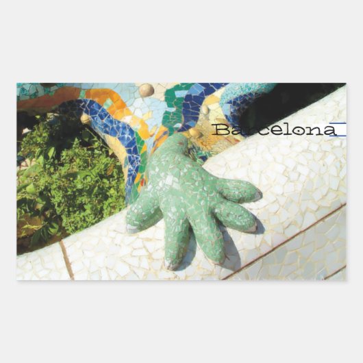 Barcelona Lizard Hand Mosaics Rechthoekige Sticker (Voorkant)