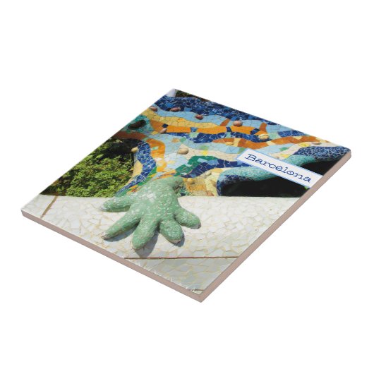 Barcelona Lizard Hand Mosaics Tegeltje (Zijkant)
