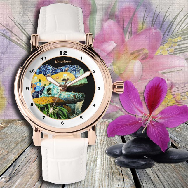 Barcelona Lizard horloge, Park Guell, Catalonië Horloge (Creator heeft geüpload)