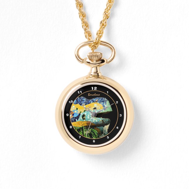 Barcelona Lizard & Park Guell, Catalonië, Gaudi Horloge (Voorkant)