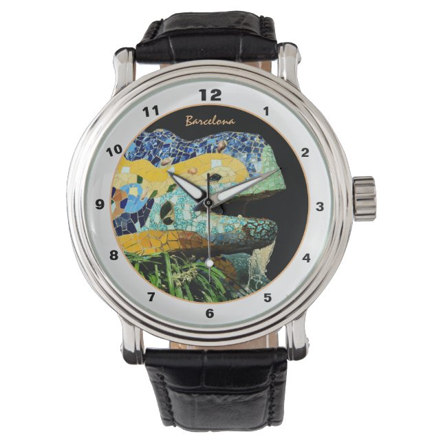 Barcelona Lizard & Park Guell, Catalonië, Gaudi Horloge (Voorkant)