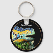 Barcelona Lizard & Park Guell, Catalonië, Gaudi Sleutelhanger (Voorkant)