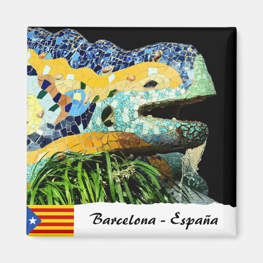 Barcelona Magnet, Lizard Fountain, Spain Magneet (Voorkant)