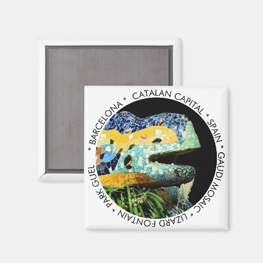 Barcelona Magnet, Lizard, Spanje / Catalonië Magneet (Voorkant / Achterkant)
