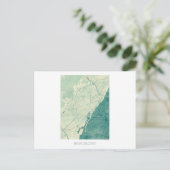 Barcelona Map Blue  Waterverf Briefkaart (Staand voorkant)