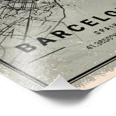 Barcelona map print poster canvas | spin (Hoek)