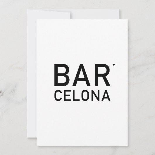 Barcelona - minimalistic typography card kaart (Voorkant)
