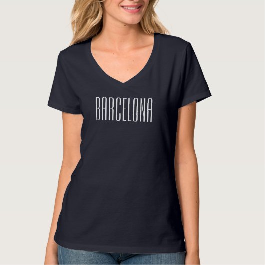 Barcelona Modern Minimalist Travel Typografie T-shirt (Voorkant)