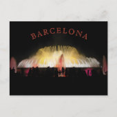 Barcelona Montjuic Magic Fountain 's nachts Briefkaart (Voorkant)