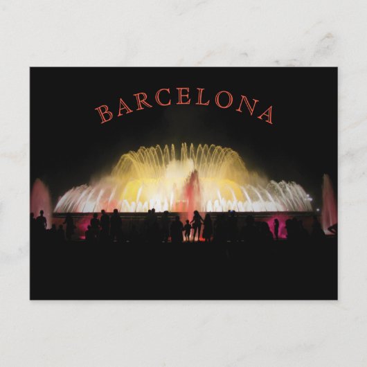 Barcelona Montjuic Magic Fountain 's nachts Briefkaart (Voorkant)