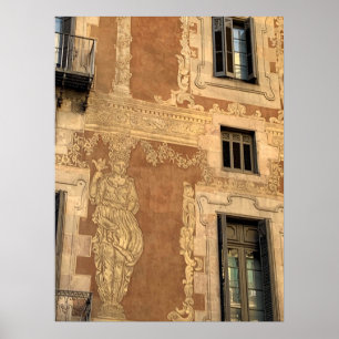 Barcelona-muur Poster