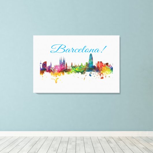 Barcelona ontwerp canvas afdruk (Insitu (Houten vloer))