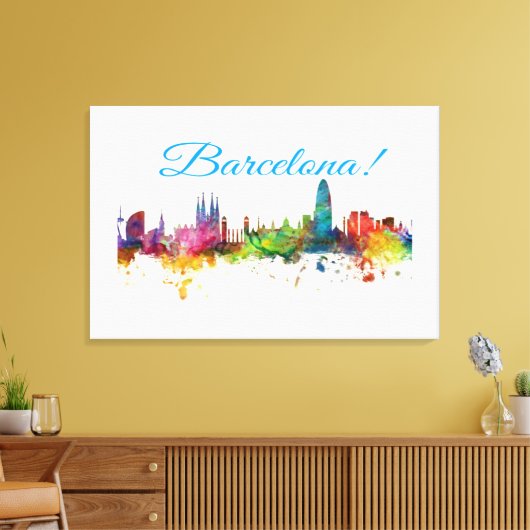 Barcelona ontwerp canvas afdruk (Insitu (Woonkamer))