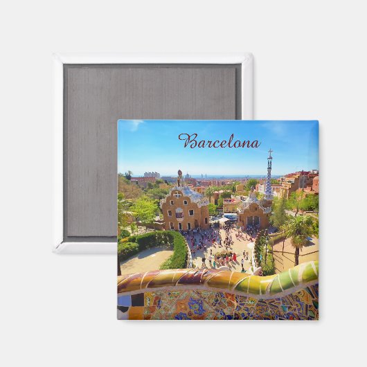 Barcelona, Park Guell Magneet (Voorkant / Achterkant)