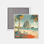 Barcelona, Park Guell, Sagrada Familia, Souvenir Magneet (Voorkant / Achterkant)