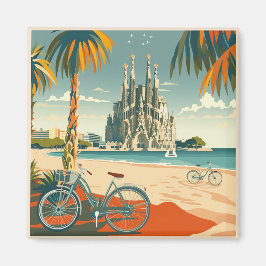 Barcelona, Park Guell, Sagrada Familia, Souvenir Magneet