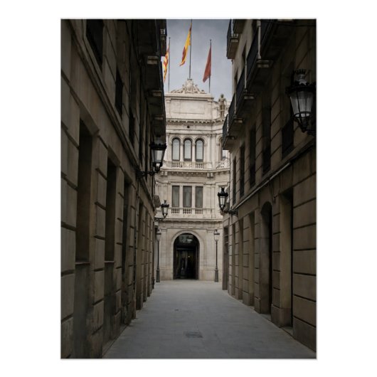 Barcelona Passage — Minimaal Licht Perfect Poster (Voorkant)