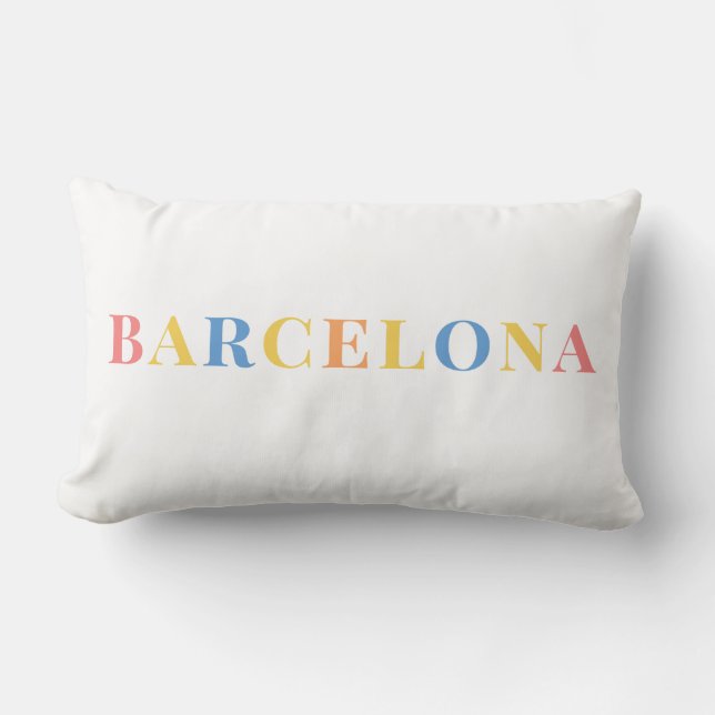 Barcelona Pastel Kleur Design Kussen (Voorkant)