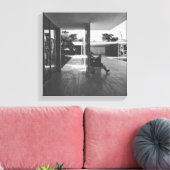 Barcelona paviljoen perspectief canvas afdruk (Insitu (Woonkamer))