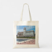 Barcelona Plaza de Catalunya uitzicht canvas tas (Achterkant)