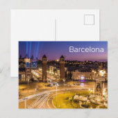Barcelona Plaza de Espana Catalonia Spain Sunset Feestdagenkaart (Voorkant / Achterkant)