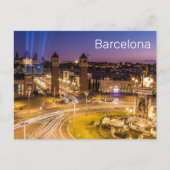 Barcelona Plaza de Espana Catalonia Spain Sunset Feestdagenkaart (Voorkant)