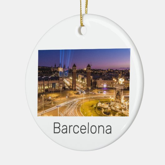 Barcelona Plaza de Espana Catalonia Spain Sunset Keramisch Ornament (Links)