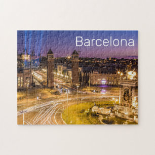 Barcelona Plaza de Espana Catalonia Spain Sunset Legpuzzel