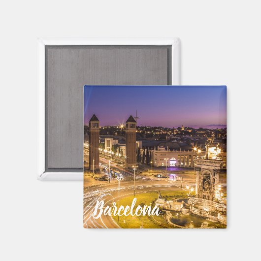 Barcelona Plaza de Espana Catalonia Spain Sunset Magneet (Voorkant / Achterkant)