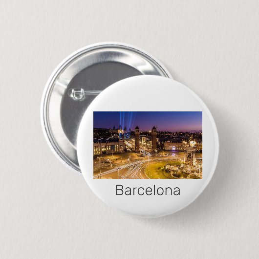 Barcelona Plaza de Espana Catalonia Spain Sunset Ronde Button 5,7 Cm (Voorkant /achterkant)