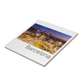 Barcelona Plaza de Espana Catalonia Spain Sunset Tegeltje (Zijkant)