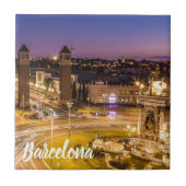 Barcelona Plaza de Espana Catalonia Spain Sunset Tegeltje (Voorkant)
