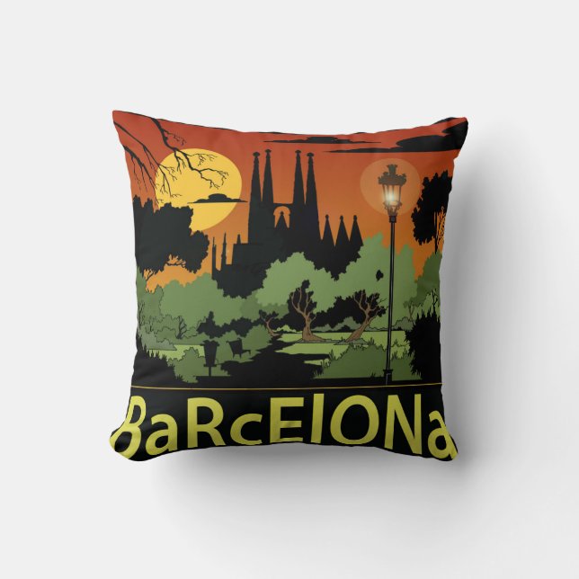 Barcelona Polyester Worpillow 40 x 40 cm Kussen (Voorkant)