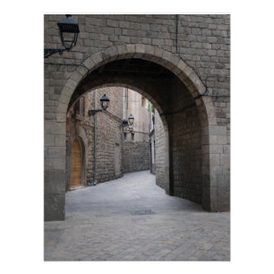 Barcelona-poort — Verticale Passage Perfect Poster
