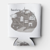 Barcelona Poster grijs Blikjeskoeler (Voorkant)